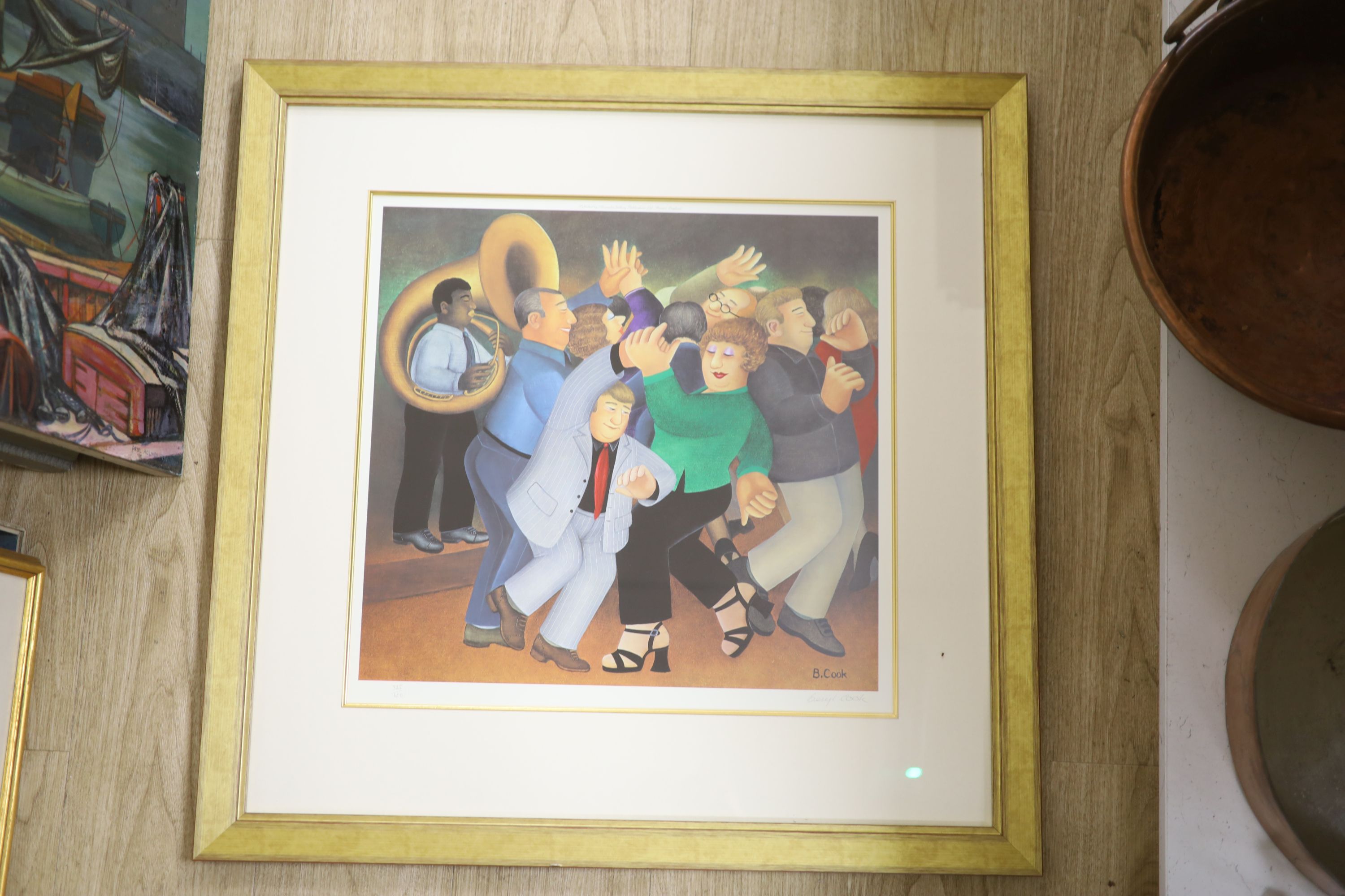 Beryl Cook, limited edition print, 'Jiving to Jazz', signed, 325/650, 49 x 50cm